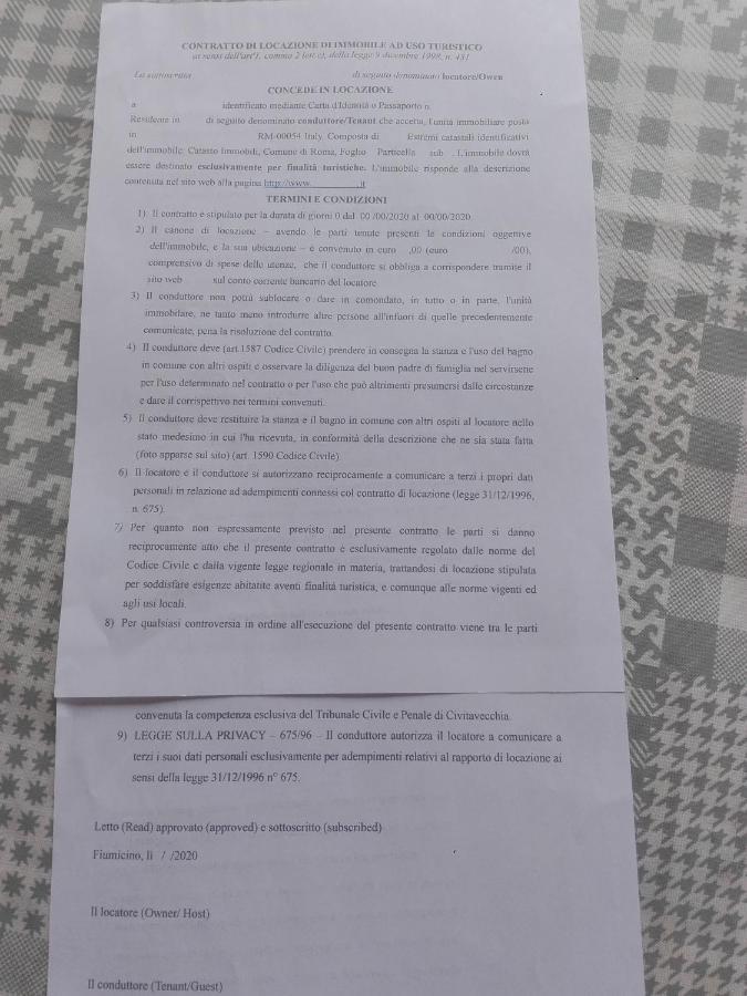 A Santy'S Roomsbagno Condiviso Sharedboth Room2Piano No Lift No Shuttle -No Pasti No Meal,- A Pagamento Air Condizextra Bed Air Condiz Extrabed For A Fee-3 Minuti Bus Xfieradiroma-10 Minutes Stop Bus To Rome In50 Minutes Trafficpermitting Are You To Fiumicino Eksteriør bilde